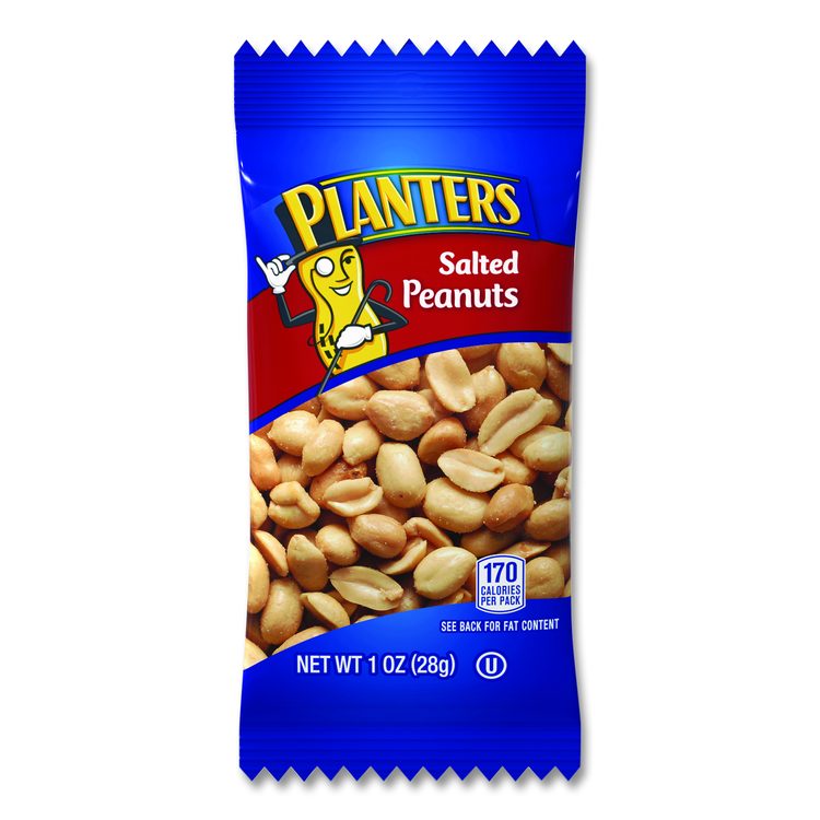 Salted Peanuts, 1 oz Pack, 48/Box
