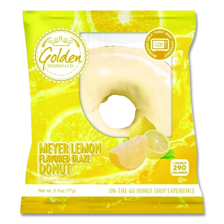 Meyer Lemon Glazed Donut, Lemon, 2.7 oz Individually Wrapped, 7 Donuts/Carton