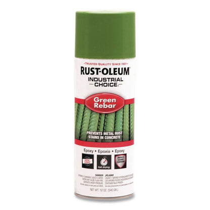 Industrial Choice RB1600 System Epoxy Spray, Gloss Green Rebar, 12 oz Aerosol Can, 6/Carton