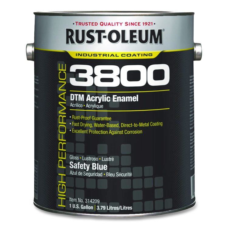 High Performance 3800 System DTM Acrylic Enamel Paint, Gloss Safety Blue, 1 gal Bucket/Pail, 2/Carton
