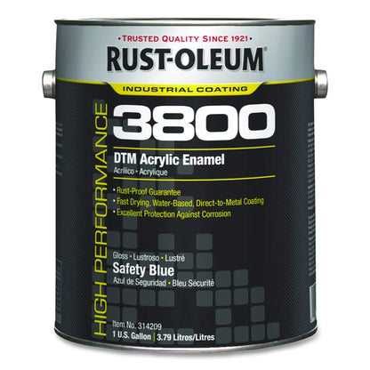 High Performance 3800 System DTM Acrylic Enamel Paint, Gloss Safety Blue, 1 gal Bucket/Pail, 2/Carton