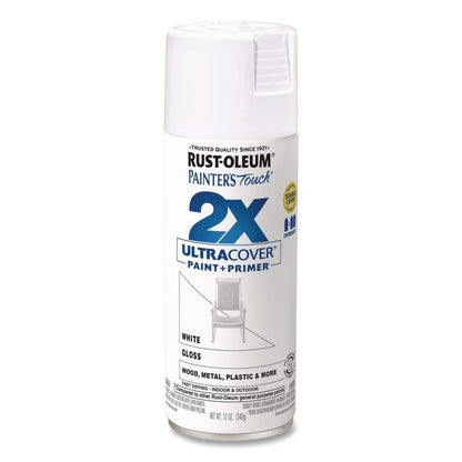 Painter's Touch 2X Ultra Cover Spray Paint, Gloss Yellow, 12 oz Aerosol Can, 6/Carton