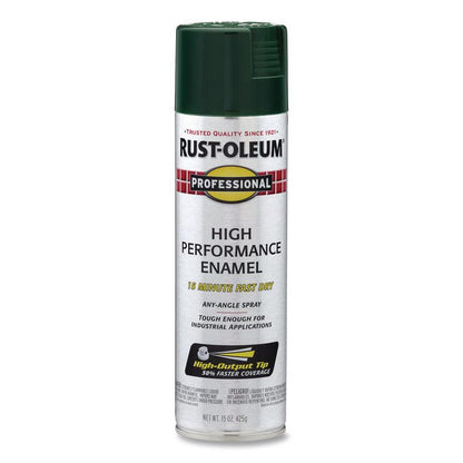 Professional Spray Paint, Gloss Hunter Green, 15 oz Aerosol Can, 6/Carton