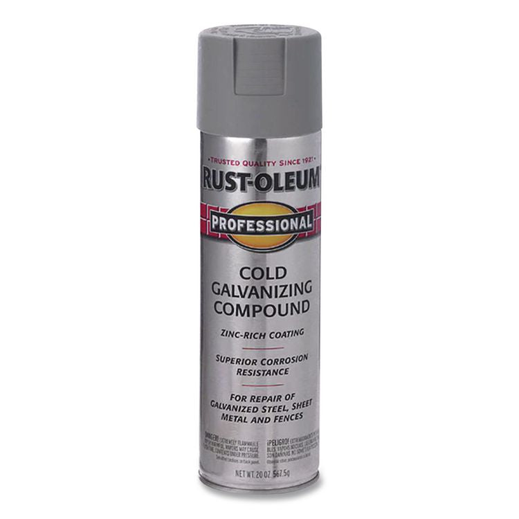 Professional Galvanizing Compound, Flat Bright Gray, 20 oz Aerosol Can, 6/Carton