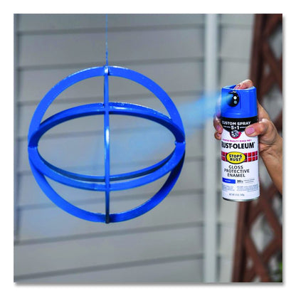 Stops Rust Spray Paint, Gloss Sail Blue, 12 oz Aerosol Can, 6/Carton
