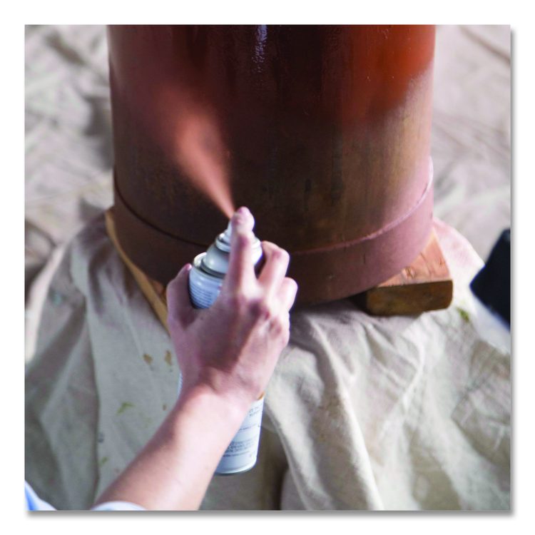 Stops Rust Spray Paint, Flat Rusty Metal, 12 oz Aerosol Can, 6/Carton