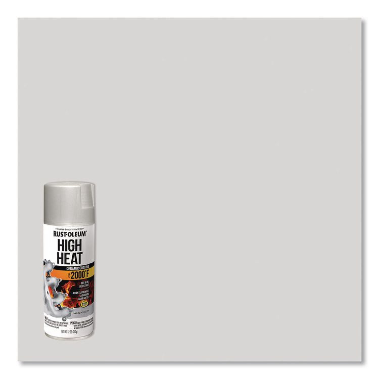 Automotive High Heat Enamel Spray Paint, Flat Aluminum, 12 oz Aerosol Can, 6/Carton