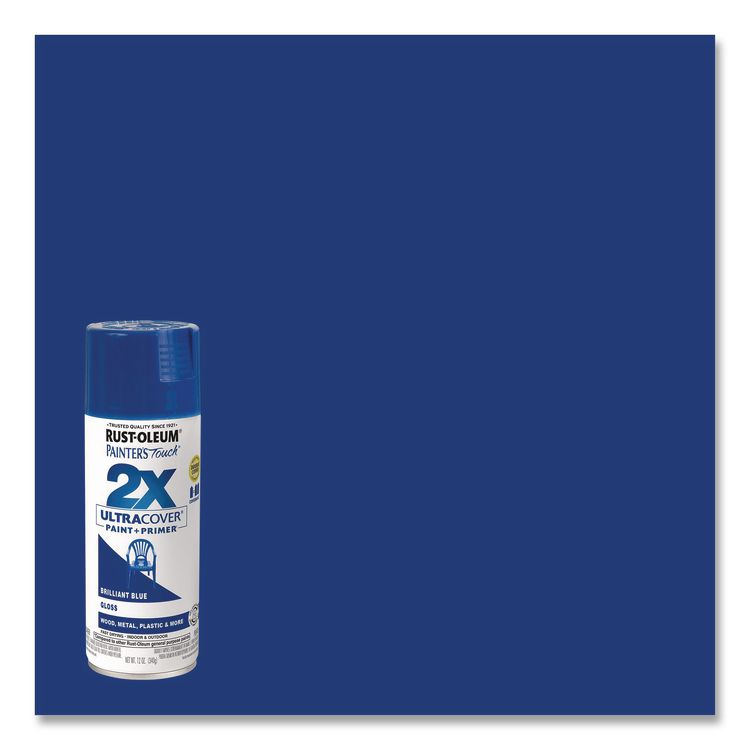 Painter's Touch 2X Ultra Cover Spray Paint, Gloss Brilliant Blue, 12 oz Aerosol Can, 6/Carton