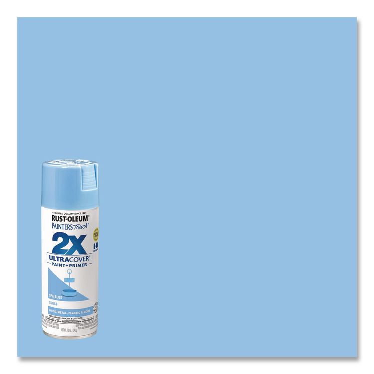 Painter's Touch 2X Ultra Cover Spray Paint, Gloss Spa Blue, 12 oz Aerosol Can, 6/Carton