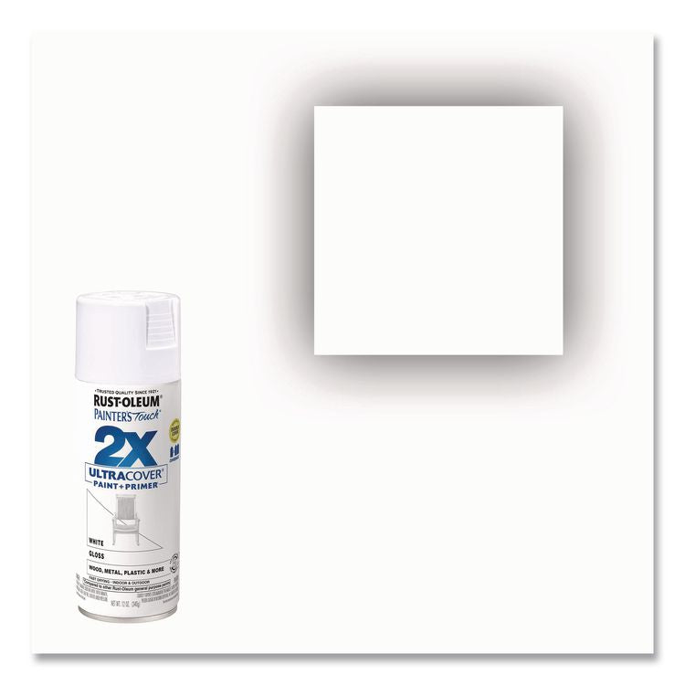 Painter's Touch 2X Ultra Cover Spray Paint, Gloss Yellow, 12 oz Aerosol Can, 6/Carton