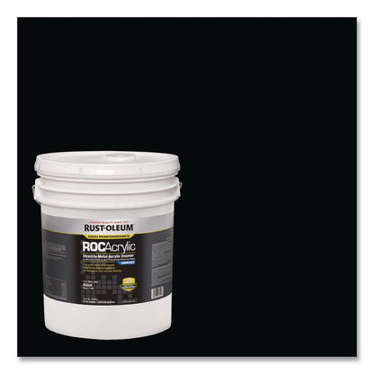 High Performance ROC Acrylic Direct to Metal Paint, Flat Black, 5 gal Bucket/Pail