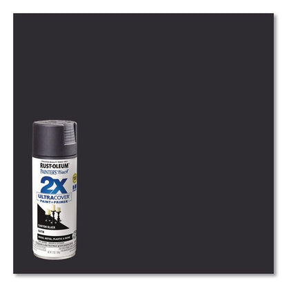 Painter's Touch 2X Ultra Cover Spray Paint, Satin Canyon Black, 12 oz Aerosol Can, 6/Carton