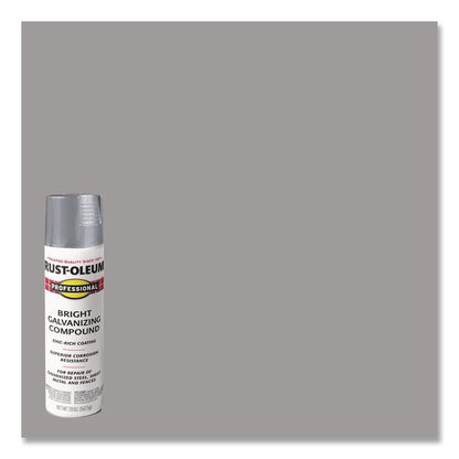 Professional Galvanizing Compound, Flat Bright Gray, 20 oz Aerosol Can, 6/Carton
