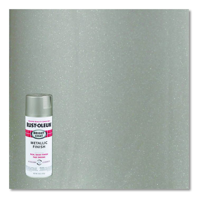 Stops Rust Bright Coat Spray Paint, Metallic Aluminum, 11 oz Aerosol Can, 6/Carton