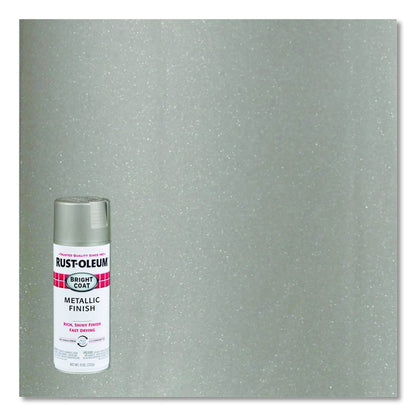 Stops Rust Bright Coat Spray Paint, Metallic Aluminum, 11 oz Aerosol Can, 6/Carton