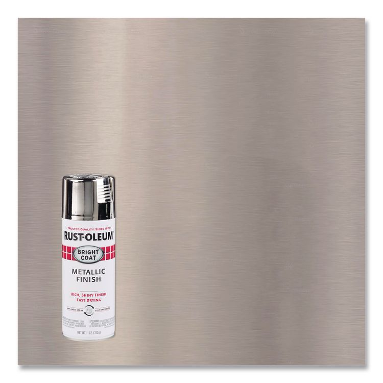 Stops Rust Bright Coat Spray Paint, Gloss Chrome, 11 oz Aerosol Can, 6/Carton