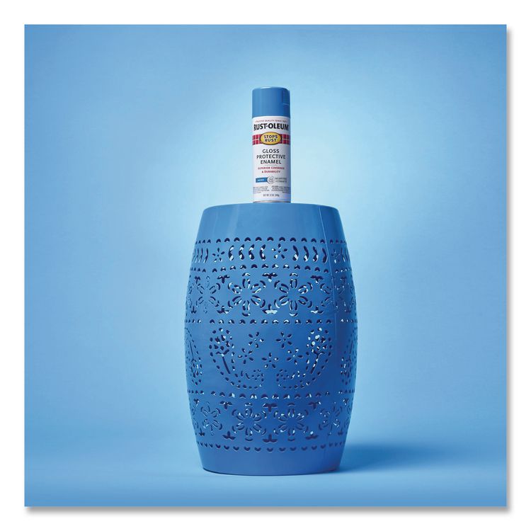 Stops Rust Spray Paint, Gloss Sail Blue, 12 oz Aerosol Can, 6/Carton
