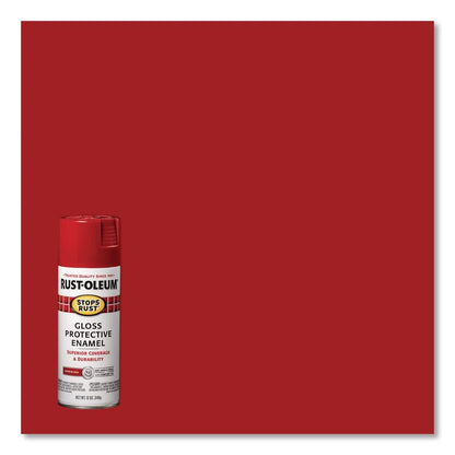 Stops Rust Spray Paint, Gloss Sunrise Red, 12 oz Aerosol Can, 6/Carton