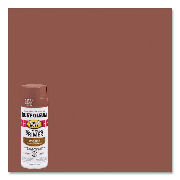 Stops Rust Spray Paint, Flat Rusty Metal, 12 oz Aerosol Can, 6/Carton