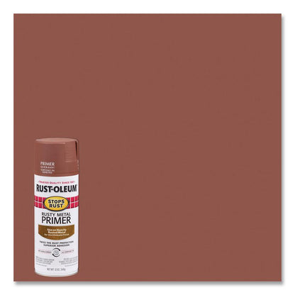 Stops Rust Spray Paint, Flat Rusty Metal, 12 oz Aerosol Can, 6/Carton