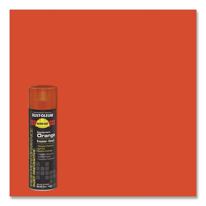 Hard Hat High Performance V2100 System Rust Preventive Enamel Spray Paint, Gloss Equipment Orange,15 oz Aerosol Can, 6/Carton