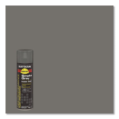 Hard Hat High Performance V2100 System Rust Preventive Enamel Spray Paint, Gloss Smoke Gray, 15 oz Aerosol Can, 6/Carton