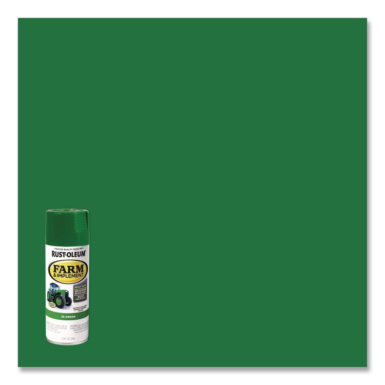 Specialty Farm and Implement Spray Paint, Gloss John Deere Green, 12 oz Aerosol Can, 6/Carton
