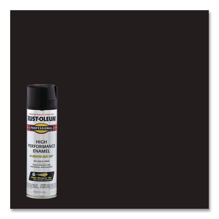 Professional Spray Paint, Flat Black, 15 oz Aerosol Can, 6/Carton