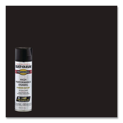 Professional Spray Paint, Flat Black, 15 oz Aerosol Can, 6/Carton