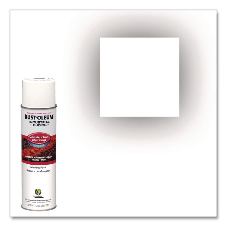 Industrial Choice M1400 System Water-Based Construction Marking Paint, Gloss White, 17 oz Aerosol Can, 12/Carton