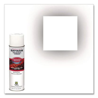 Industrial Choice M1400 System Water-Based Construction Marking Paint, Gloss White, 17 oz Aerosol Can, 12/Carton