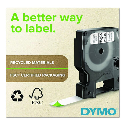 Rhino Permanent Poly Industrial Label Tape, 0.75" x 18 ft, White/Black Print