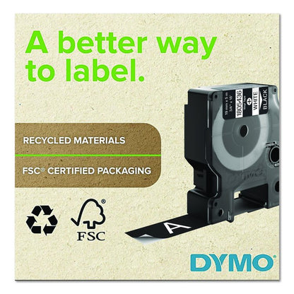 Rhino Permanent Vinyl Industrial Label Tape, 0.75" x 18 ft, Black/White Print