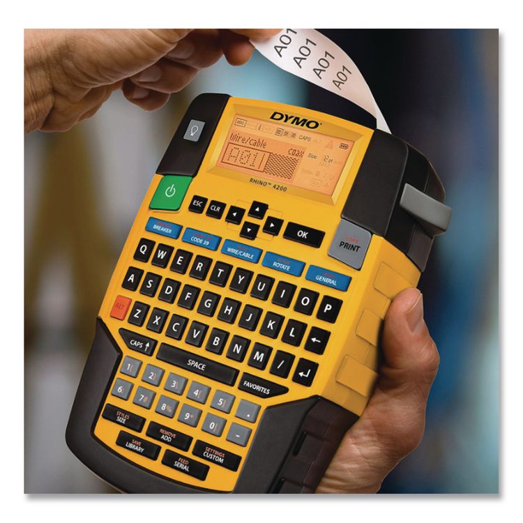 Rhino 4200 Basic Industrial Handheld Label Maker, 1 Line, 4.06 x 8.46 x 2.24