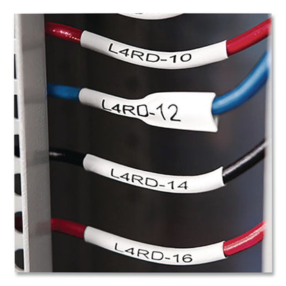 Rhino Heat Shrink Tubes Industrial Label Tape, 0.5" x 5 ft, White/Black Print
