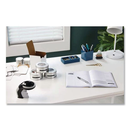 Self-Adhesive Glossy Labeling Tape for Embossers, 0.37" x 9.8 ft Roll, Black