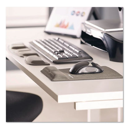 Memory Foam Wrist Support with Attached Mouse Pad, 8.25 x 9.87, Graphite