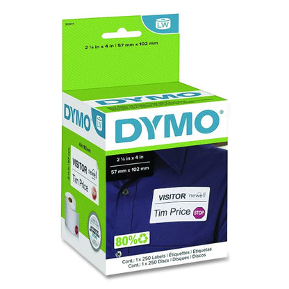 Visitor Management Time-Expiring Name Badges, Adhesive, 2.25" x 4", 250 Labels/Box