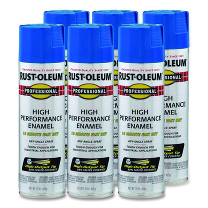 Professional Spray Paint, Gloss Safety Blue, 15 oz Aerosol Can, 6/Carton