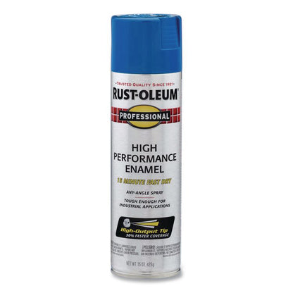 Professional Spray Paint, Gloss Safety Blue, 15 oz Aerosol Can, 6/Carton