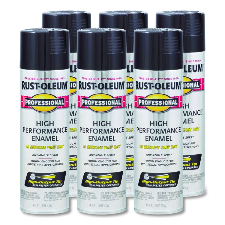 Professional Spray Paint, Gloss Gray, 15 oz Aerosol Can, 6/Carton