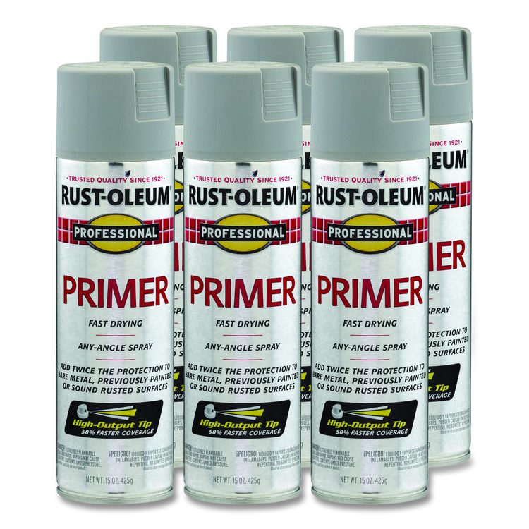 Professional Spray Paint, Flat Gray, 15 oz Aerosol Can, 6/Carton