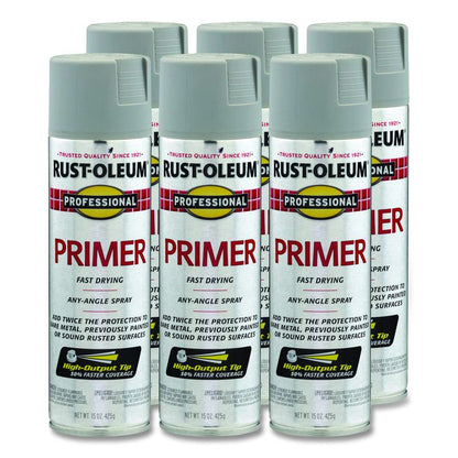 Professional Spray Paint, Flat Gray, 15 oz Aerosol Can, 6/Carton