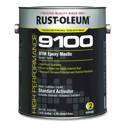 High Performance 9100 System DTM Epoxy Mastic Paint, Gloss Clear, 1 gal Bucket/Pail, 2/Carton