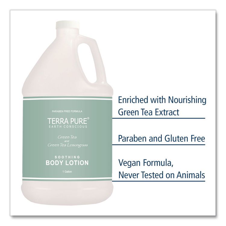 Terra Pure Lotion Gallon, 1 gal Bottle, Green Tea and Lemongrass Scent