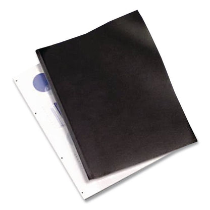VeloBind Pre-Punched Presentation Covers with Leatherlike Texture, Paper, Square Corners, 11 x 8.5, Black, 50/Pack