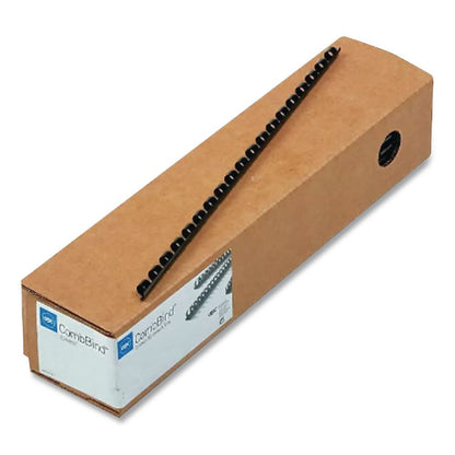 CombBind Standard Spines for 11 x 8.5 Documents, 19 Rings, 0.5" (90-Sheet) Capacity, Black, 100/Box