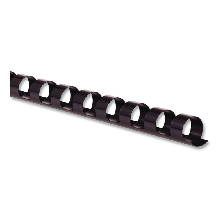 CombBind Standard Spines for 11 x 8.5 Documents, 19 Rings, 0.25" (25-Sheet) Capacity, Black, 100/Box