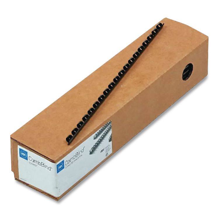 CombBind Standard Spines for 11 x 8.5 Documents, 19 Rings, 0.25" (25-Sheet) Capacity, Black, 100/Box