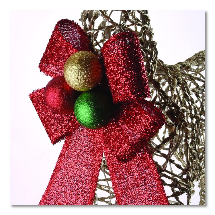 Champagne Glitter Deer Family, AC Powered, Warm White LED Lights, 27" x 8.5" x 60", Champagne